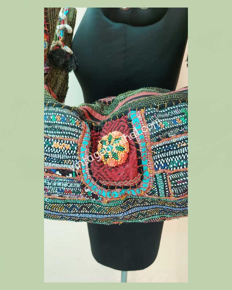 Vintage Afghani Hand Embroidered Medium Sized Luggage Bag 
